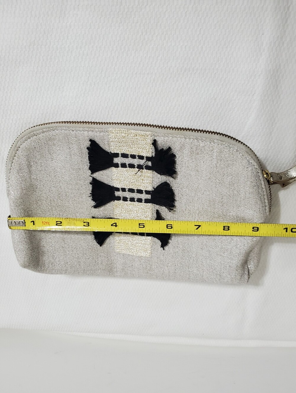 Anthropologie Joni Glitter Canvas  Wristlet Pouch Pochette - Picture 9 of 10